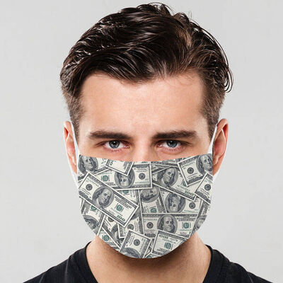 Dolar Temalı Yıkanabilir Maske - 1