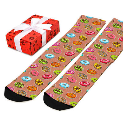Donut Tasarımlı Sevimli Kadın Çorabı - 3