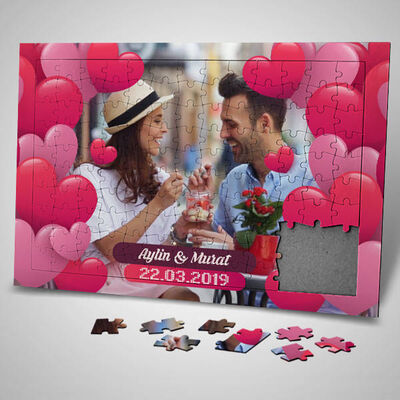 Dopdolu Romantik Kalpler 130 parça Puzzle - 1