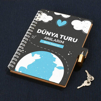 Dünya Turu Anıları Kilitli Defter - 1
