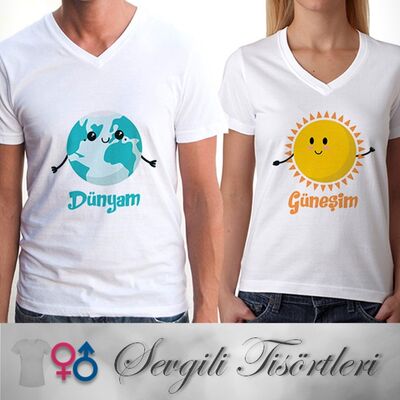 Dünyam ve Güneşim Çift Tişörtleri - 1