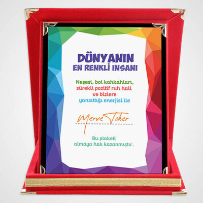 Dünyanın En Renkli Kişisi Plaketi - 1