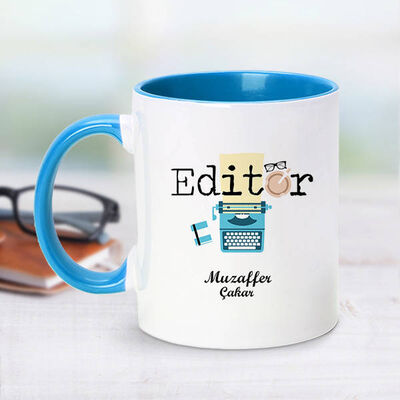 Editör İçin Mavi Kupa Bardak - 1