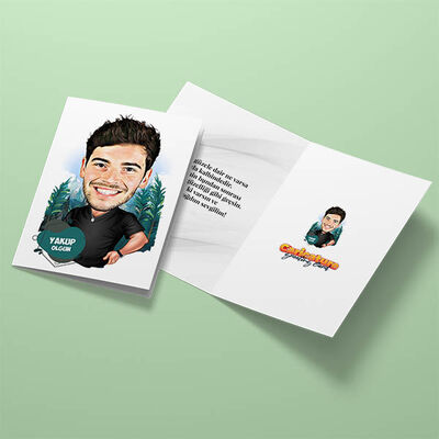 Egzotik Erkek Karikatürlü Tebrik Kartı - 3