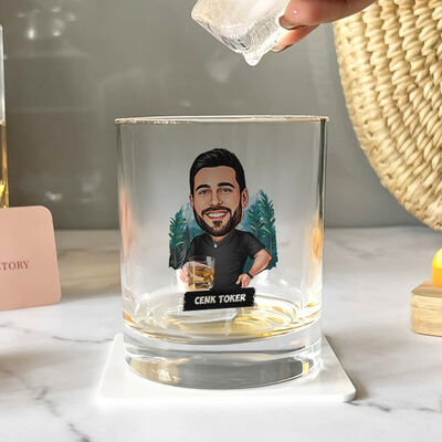 Egzotik Erkek Karikatürlü Viski Bardağı - 2