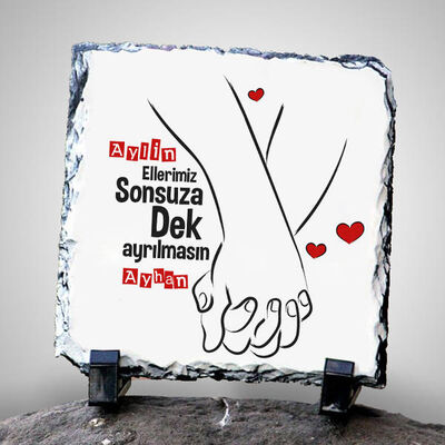 El Ele Sevgililer Taş Baskı - 1