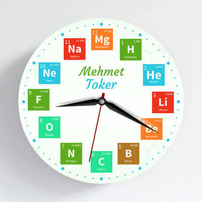 Elementler İsme Özel Duvar Saati - 1