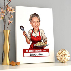 Eli Lezzetli Anne Karikatürlü Kanvas Tablo - 1