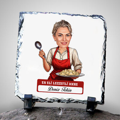 Eli Lezzetli Anne Karikatürlü Taş Baskı - 1