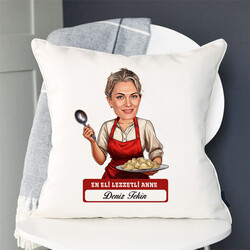 Eli Lezzetli Anne Karikatürlü Yastık - 2