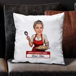 Eli Lezzetli Anne Karikatürlü Yastık - 1