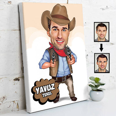 Eller Yukarı Karikatürlü Kanvas Tablo - 1