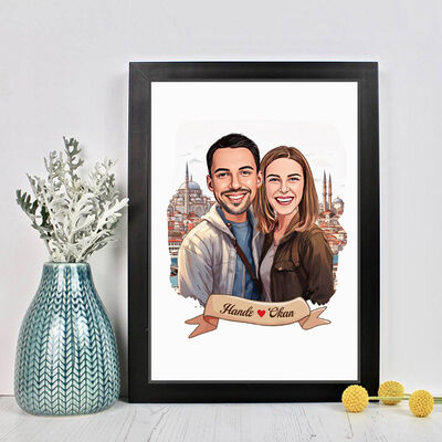 Eminönü ve Aşkımız Karikatürlü Çerçeve - 2