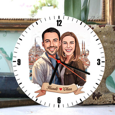 Eminönü ve Aşkımız Karikatürlü Duvar Saati - 1