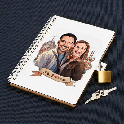 Eminönü ve Aşkımız Karikatürlü Kilitli Defter - 1