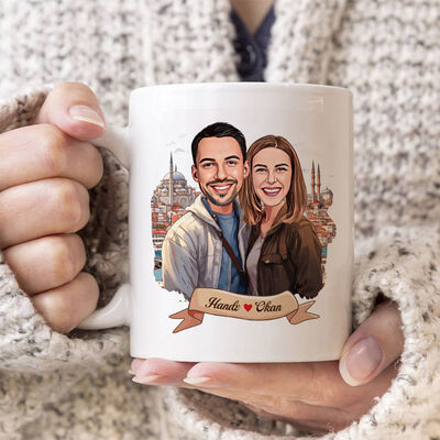 Eminönü ve Aşkımız Karikatürlü Kupa Bardak - 1