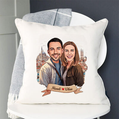 Eminönü ve Aşkımız Karikatürlü Yastık - 1