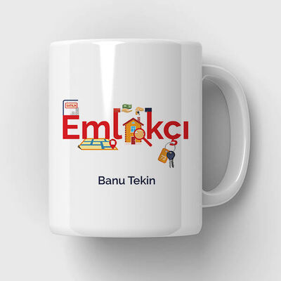 Emlakçıya İsme Özel Kupa Bardak - 1