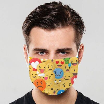 Emoji Tasarımlı Yıkanabilir Ağız Maskesi - 1