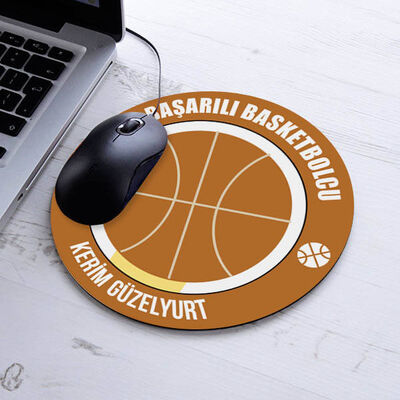 En Başarılı Basketbolcu İsme Özel Yuvarlak Mousepad - 1