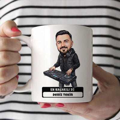 En Başarılı Dj Müzisyen Erkek Karikatürlü Kupa Bardak - 1