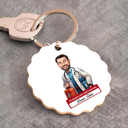 En Başarılı Erkek Acil Servis Doktoru Karikatürlü Anahtarlık