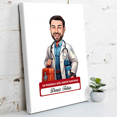 En Başarılı Erkek Acil Servis Doktoru Karikatürlü Tablo - 1