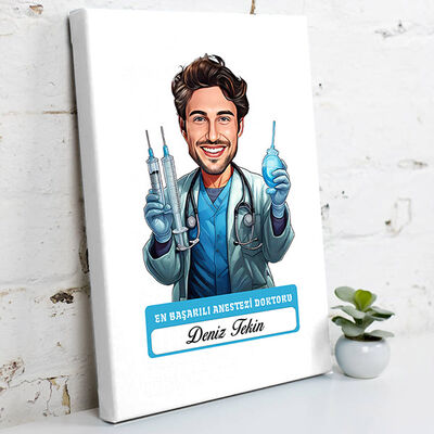 En Başarılı Erkek Anestezi Doktoru Karikatürlü Tablo - 1