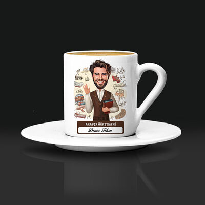 En Başarılı Erkek Arapça Öğretmeni Karikatürlü Kahve Fincanı - 1