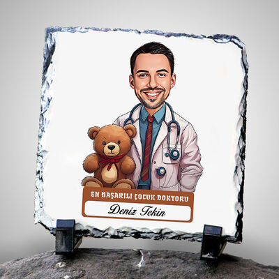 En Başarılı Erkek Çocuk Doktoru Karikatürlü Taş Blok - 1