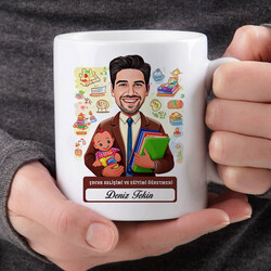 En Başarılı Erkek Çocuk Gelişim Öğretmeni Karikatürlü Bardak - 2