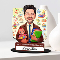 En Başarılı Erkek Çocuk Gelişim Öğretmeni Karikatürlü Biblo