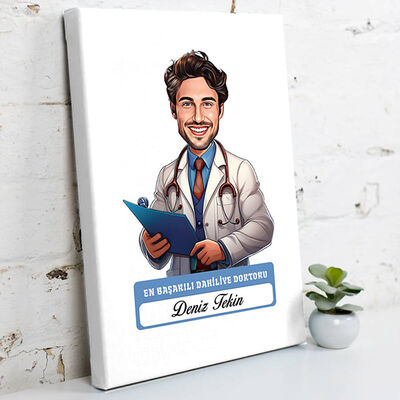 En Başarılı Erkek Dahiliye Doktoru Karikatürlü Tablo - 1