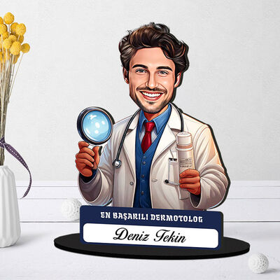 En Başarılı Erkek Dermotolog Karikatürlü Biblo - 1