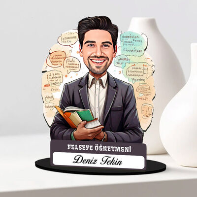 En Başarılı Erkek Felsefe Öğretmeni Karikatürlü Biblo - 1
