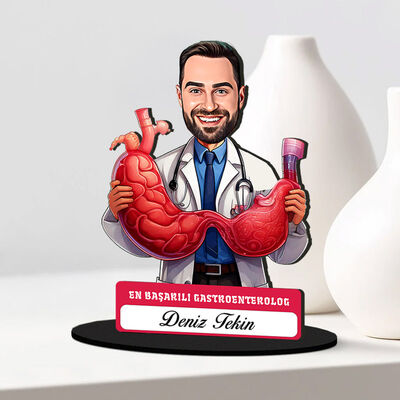 En Başarılı Erkek Gastroentrolog Karikatürlü Biblo - 2