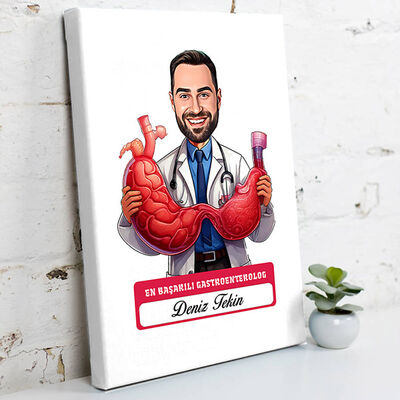 En Başarılı Erkek Gastroentrolog Karikatürlü Tablo - 1