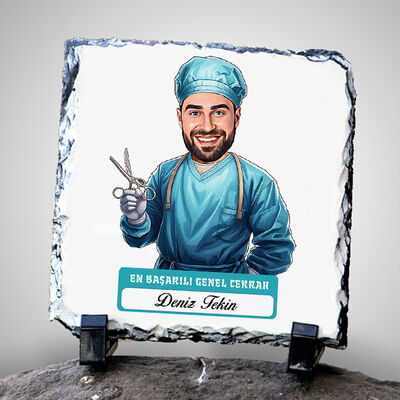 En Başarılı Erkek Genel Cerrahı Karikatürlü Taş Blok - 1