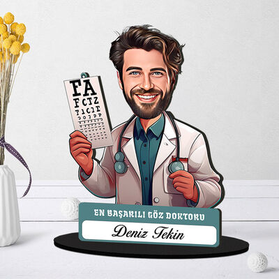 En Başarılı Erkek Göz Doktoru Karikatürlü Biblo - 1