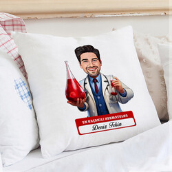 En Başarılı Erkek Hermatolog Karikatürlü Yastık