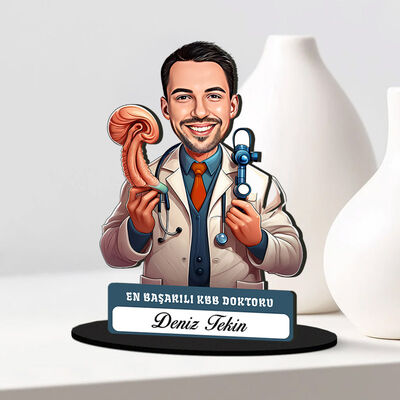 En Başarılı Erkek KBB Doktoru Karikatürlü Biblo - 2