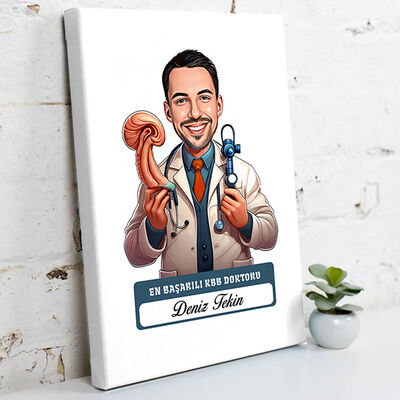 En Başarılı Erkek KBB Doktoru Karikatürlü Tablo - 1
