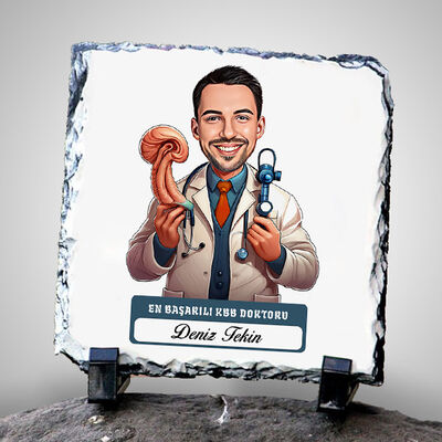En Başarılı Erkek KBB Doktoru Karikatürlü Taş Blok - 1