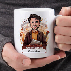 En Başarılı Erkek Müzik Öğretmeni Karikatürlü Bardak - 2