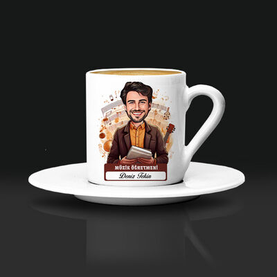 En Başarılı Erkek Müzik Öğretmeni Karikatürlü Kahve Fincanı - 1