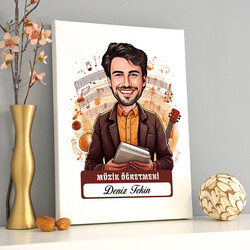 En Başarılı Erkek Müzik Öğretmeni Karikatürlü Tablo