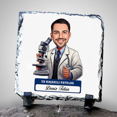 En Başarılı Erkek Patolog Karikatürlü Taş Blok - 1