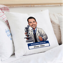 En Başarılı Erkek Patolog Karikatürlü Yastık