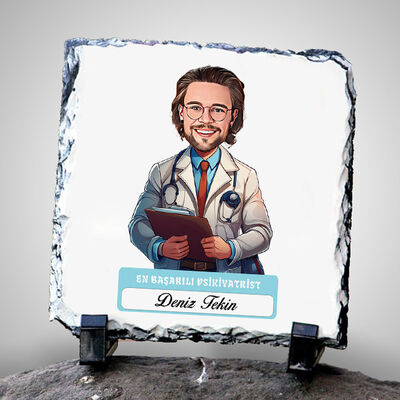 En Başarılı Erkek Psikiyatrist Karikatürlü Taş Blok - 1
