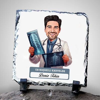 En Başarılı Erkek Radyolog Karikatürlü Taş Blok - 1